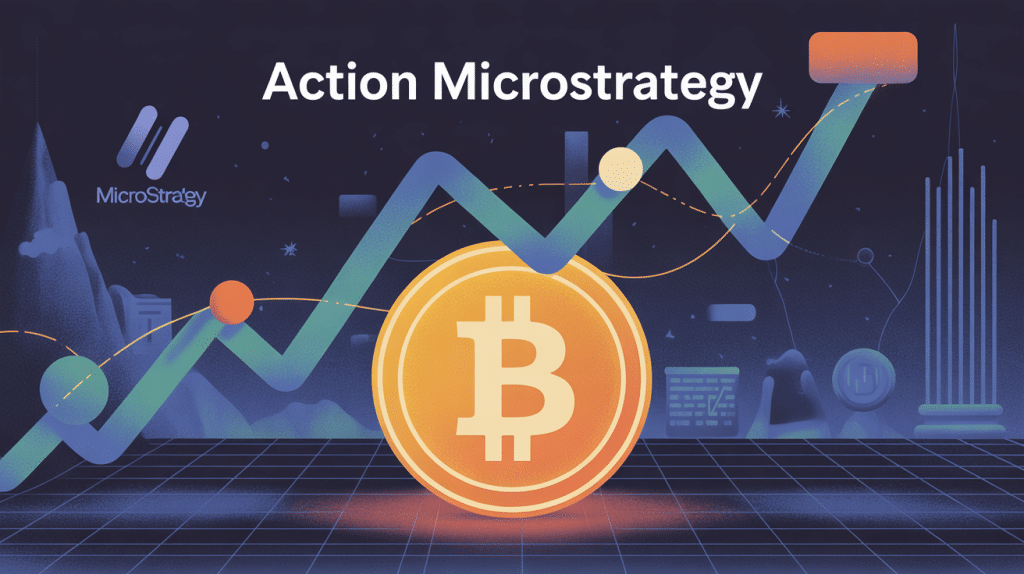 action microstrategy graphique boursier et bitcoin