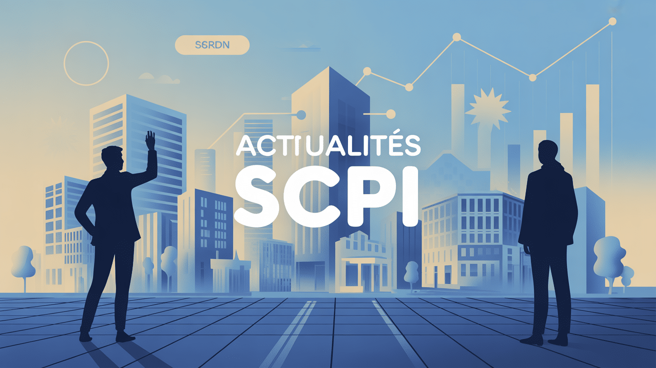 Illustration informative actualités SCPI 2025, immeubles et graphiques