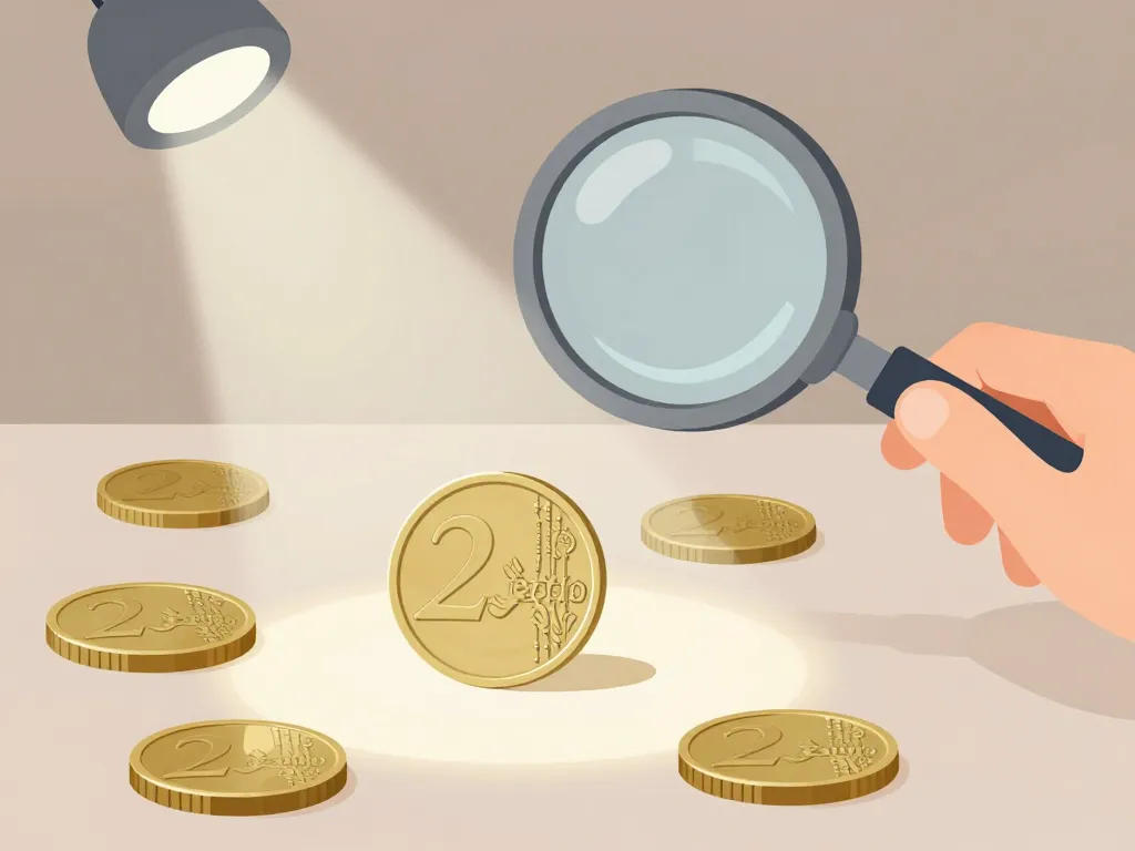 illustration comment connaitre la valeur d'une piece de 2 euros pièce rare