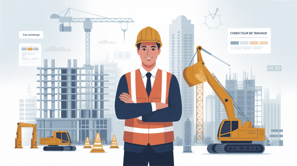 comment devenir conducteur de travaux illustration chantier supervision