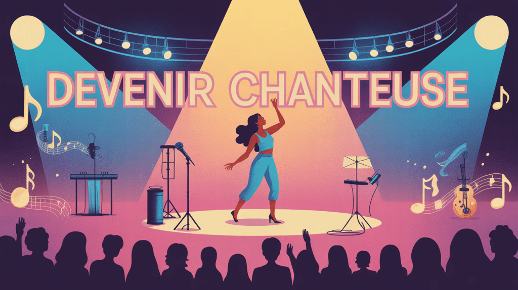 illustration femme chanteuse scène comment devenir une chanteuse