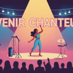illustration femme chanteuse scène comment devenir une chanteuse