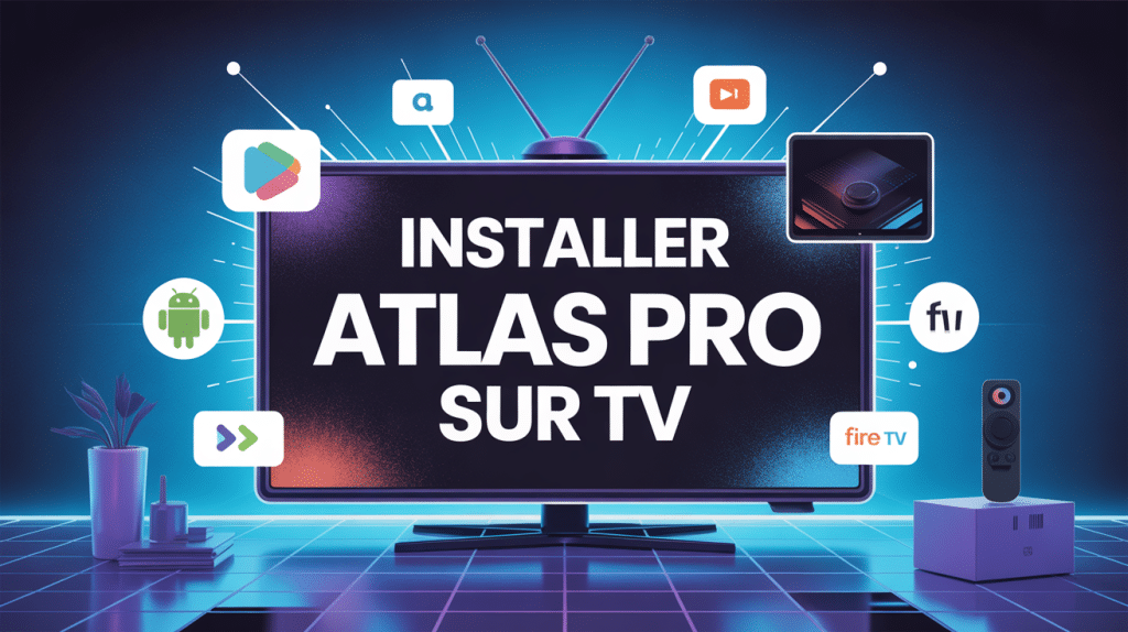 Comment installer Atlas Pro sur la TV, illustration vectorielle moderne