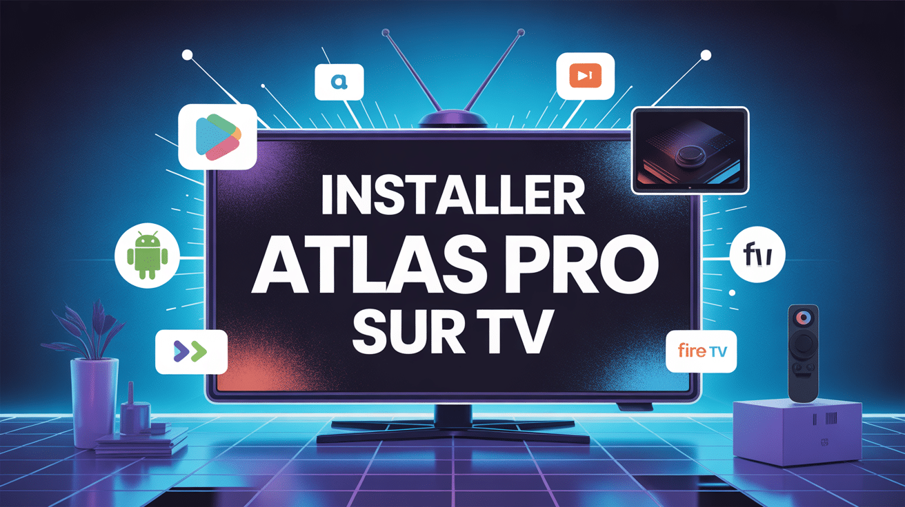 Comment installer Atlas Pro sur la TV, illustration vectorielle moderne