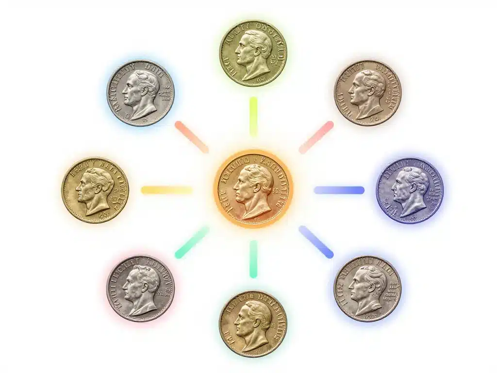 Graphique sur facteurs valeur pièces de francs