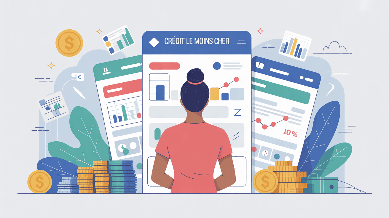 credit le moins cher illustration moderne avec offres stylisées