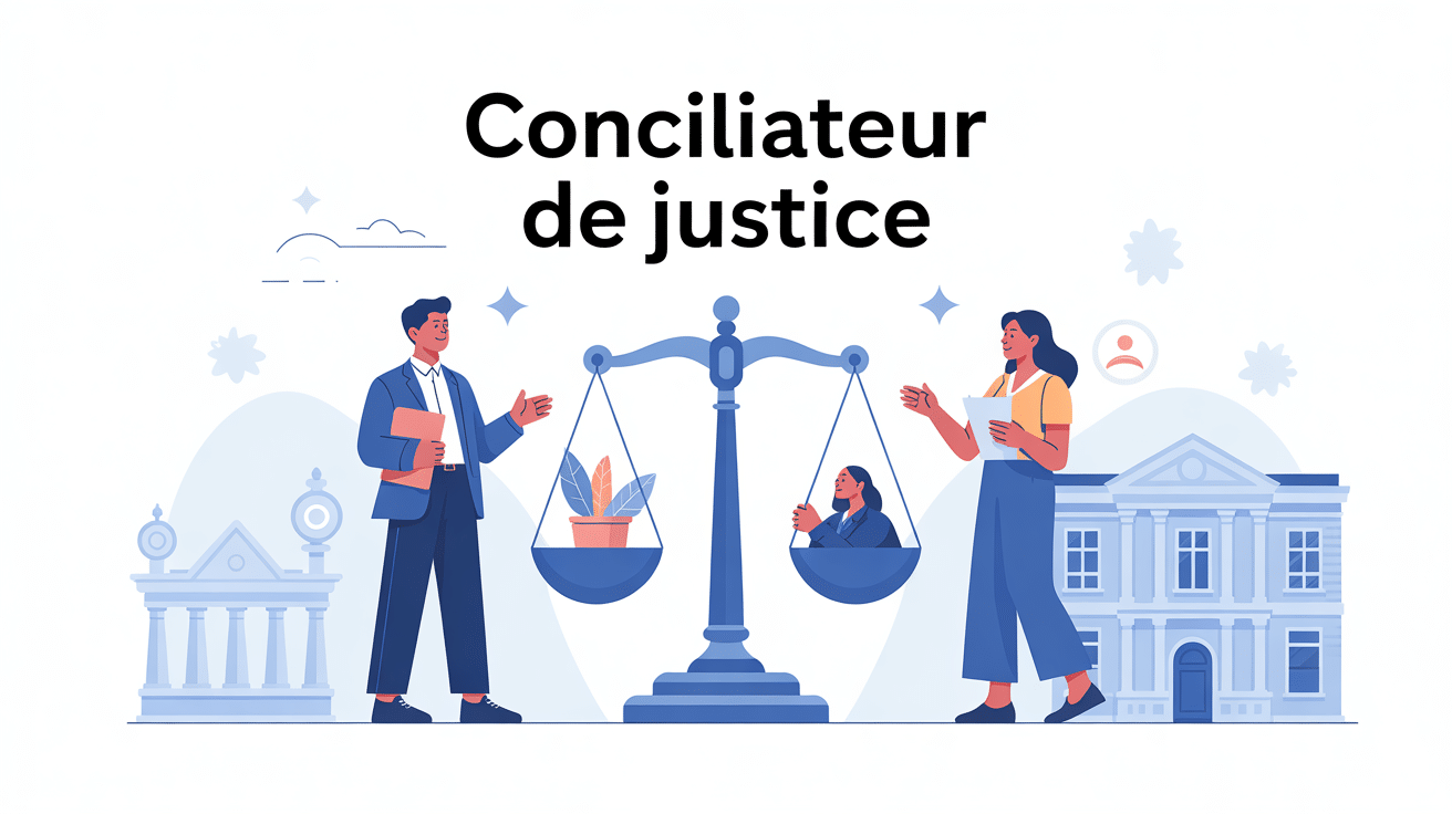 devenir conciliateur de justice illustration vectorielle moderne ambiance administrative