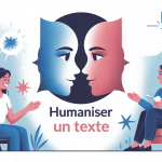 illustration humaniser un texte feuille dialogue bulle