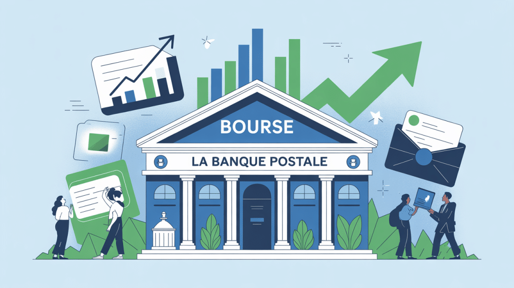 illustration bourse la banque postale moderne et rassurante