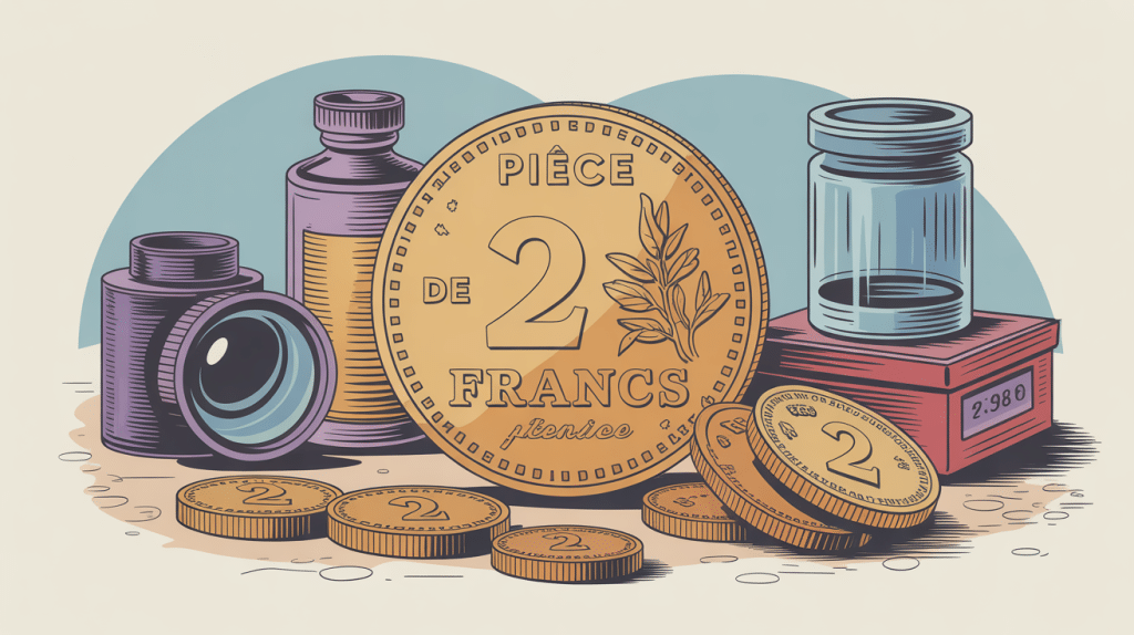 Illustration collection pièce de 2 francs françaises