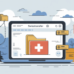 Illustration swisstransfer avec transfert sécurisé de fichiers volumineux