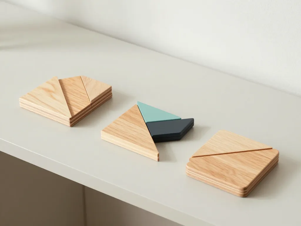 Différents types de tangram montessori sur étagère