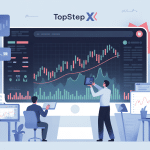 Illustration Topstep X trading avec tableau de performance