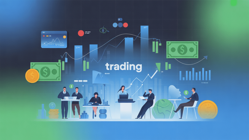 illustration vectorielle traiding graphique actifs