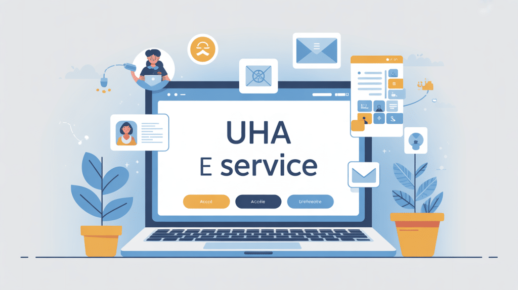 illustration uha e service portail numérique ordinateur
