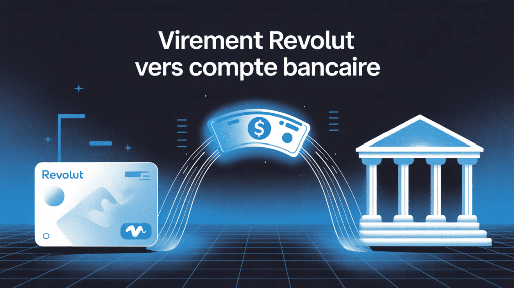 illustration virement revolut vers compte bancaire moderne