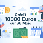 Illustration crédit 10000 euros sur 36 mois graphique moderne