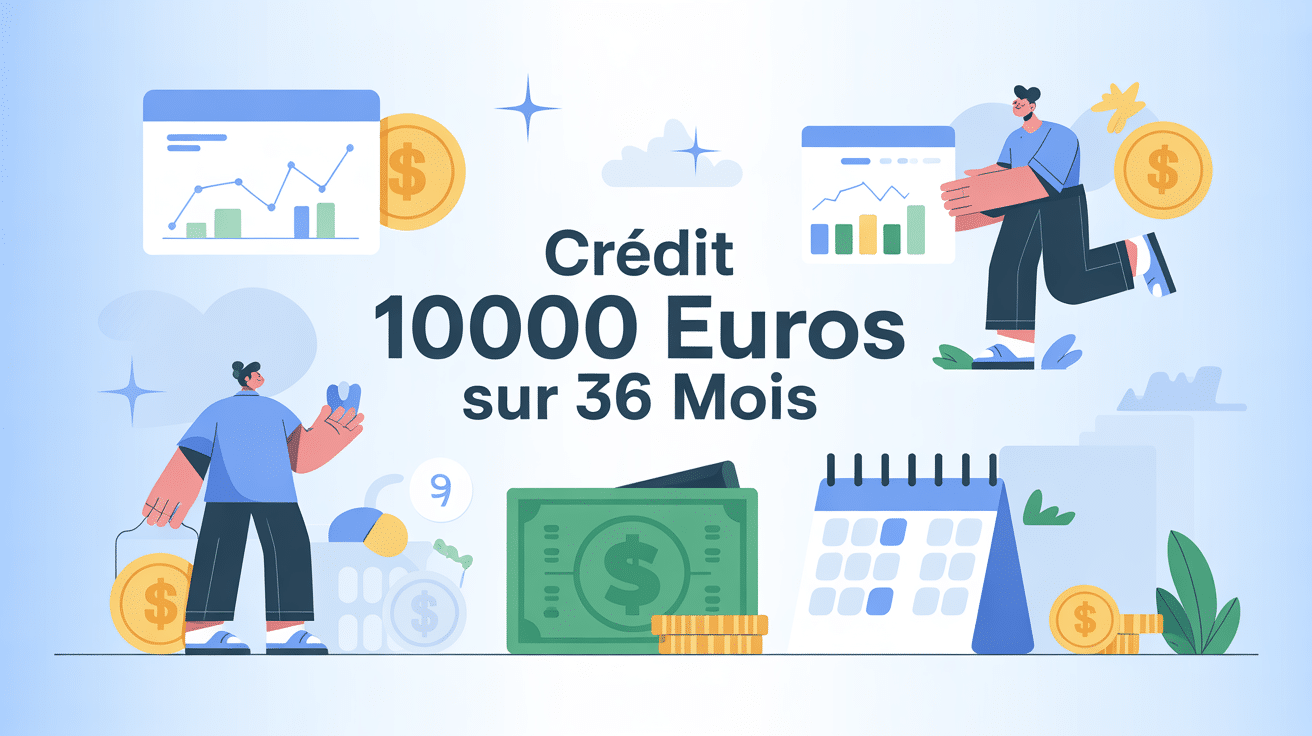 Illustration crédit 10000 euros sur 36 mois graphique moderne