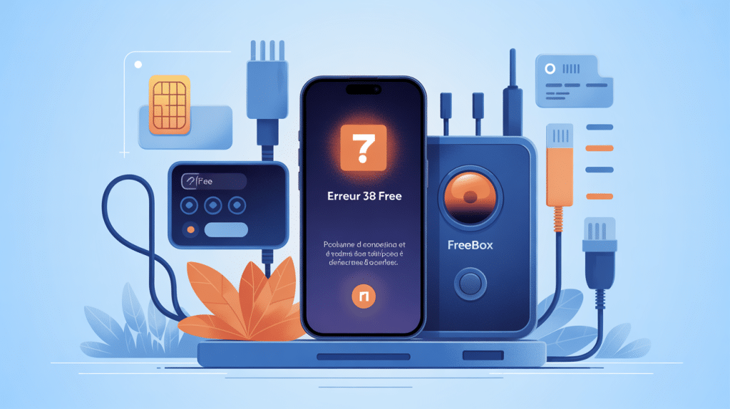 erreur 38 free illustration smartphone freebox cables