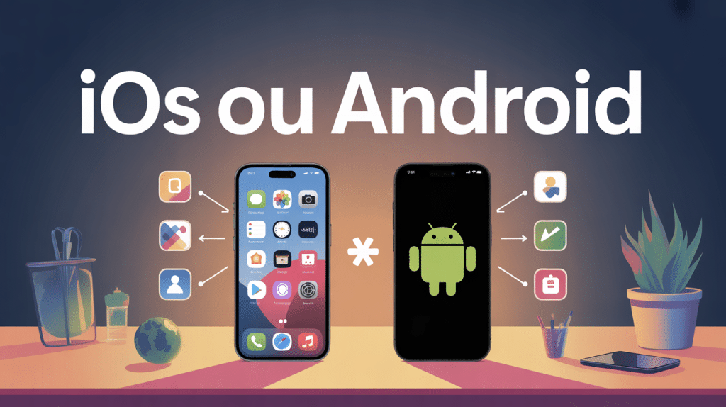 iOS ou Android icônes critères smartphone
