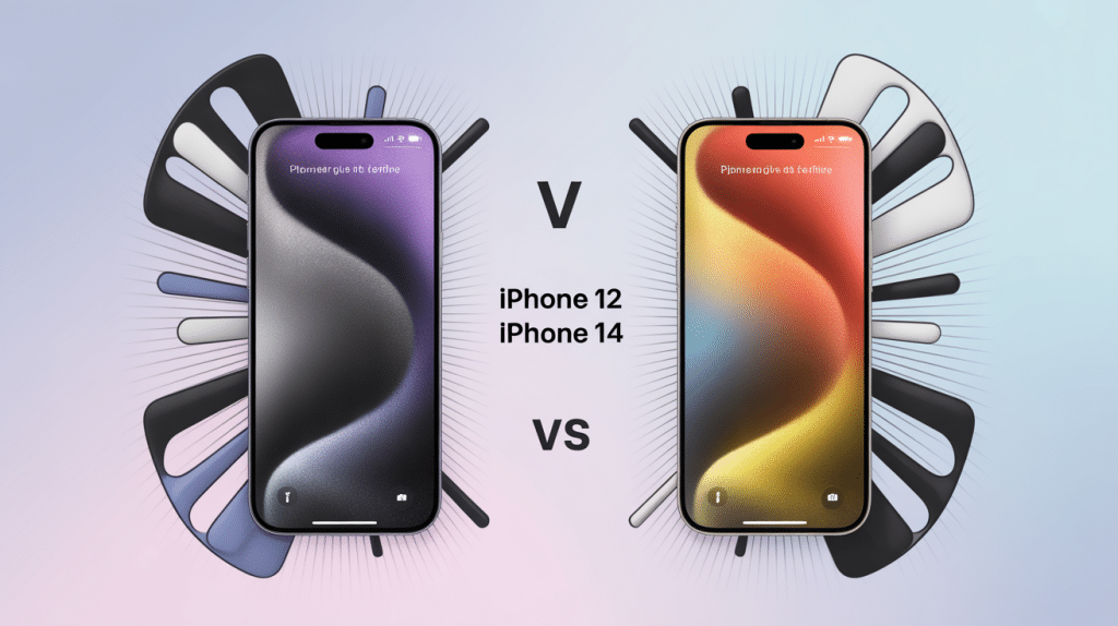 Illustration comparatif iPhone 12 vs iPhone 14