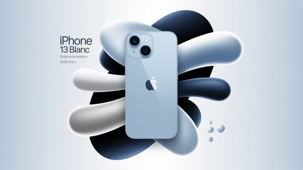 Illustration moderne de l'iPhone 13 blanc design premium