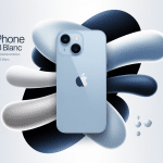 Illustration moderne de l'iPhone 13 blanc design premium