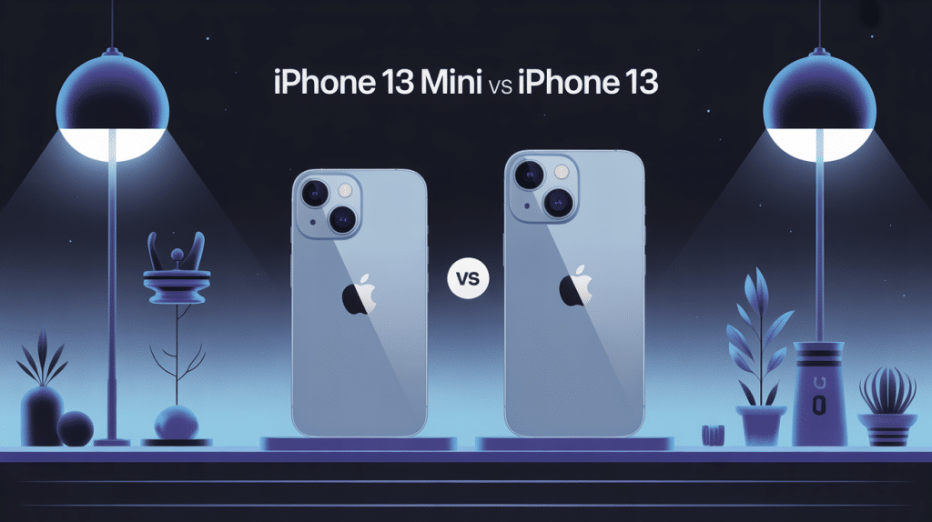 Illustration iPhone 13 mini vs iPhone 13 moderne