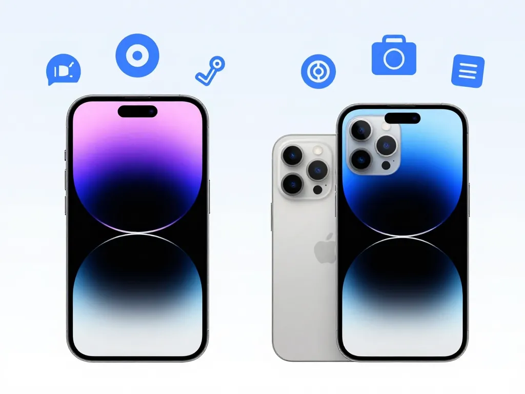 iphone 14 vs iphone 14 pro différences visuelles infographie