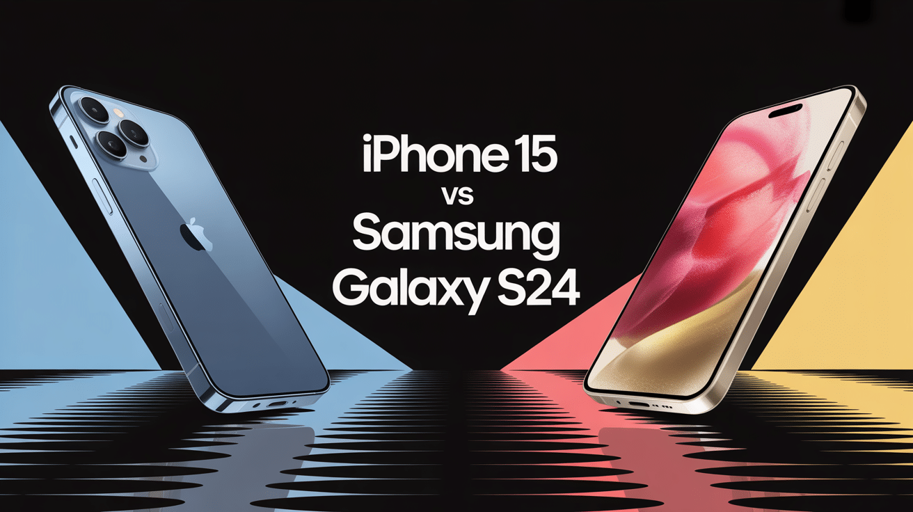 illustration confrontation iphone 15 vs samsung s24