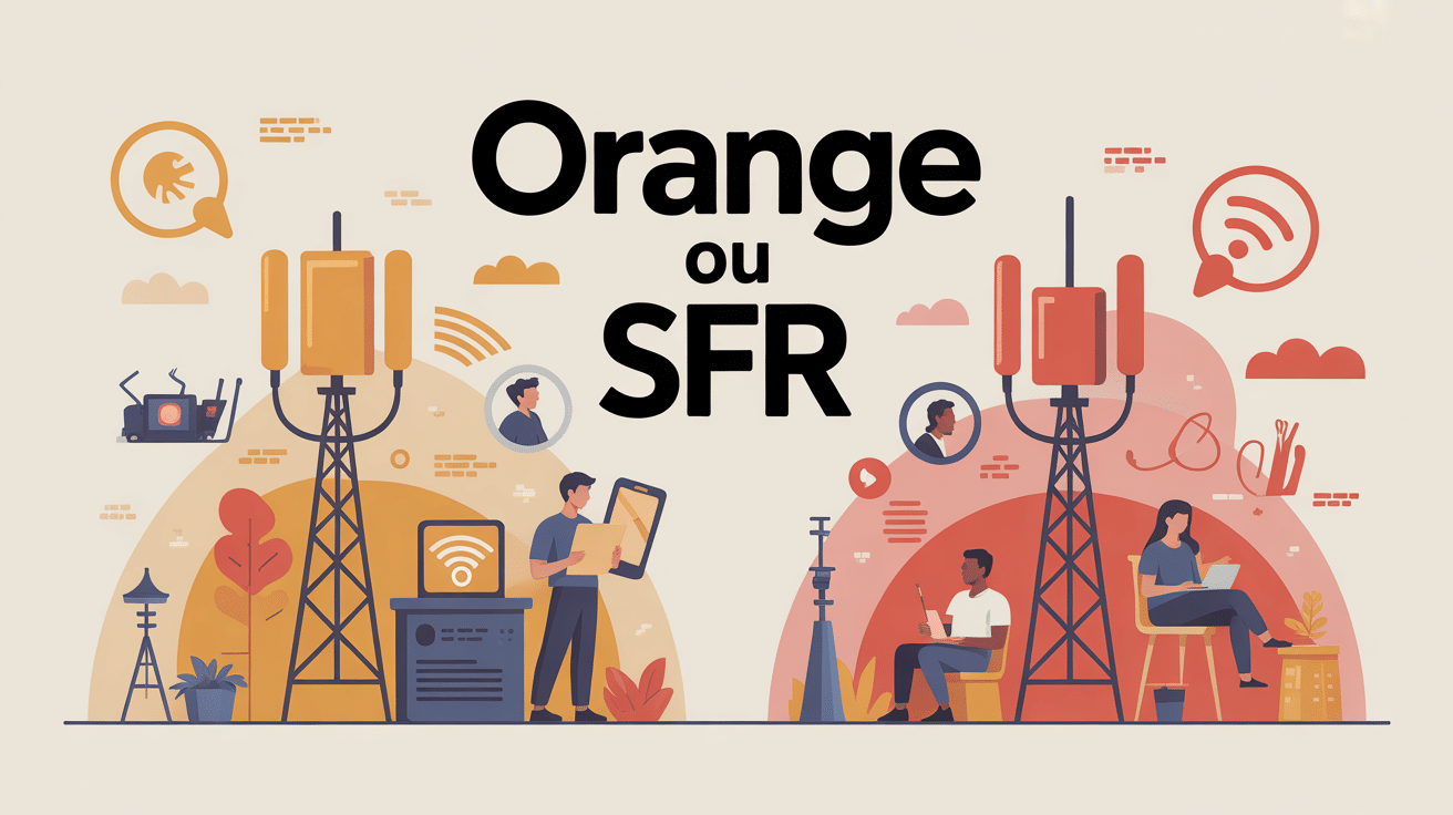 illustration orange ou sfr comparaison opérateurs réseau fibre mobile