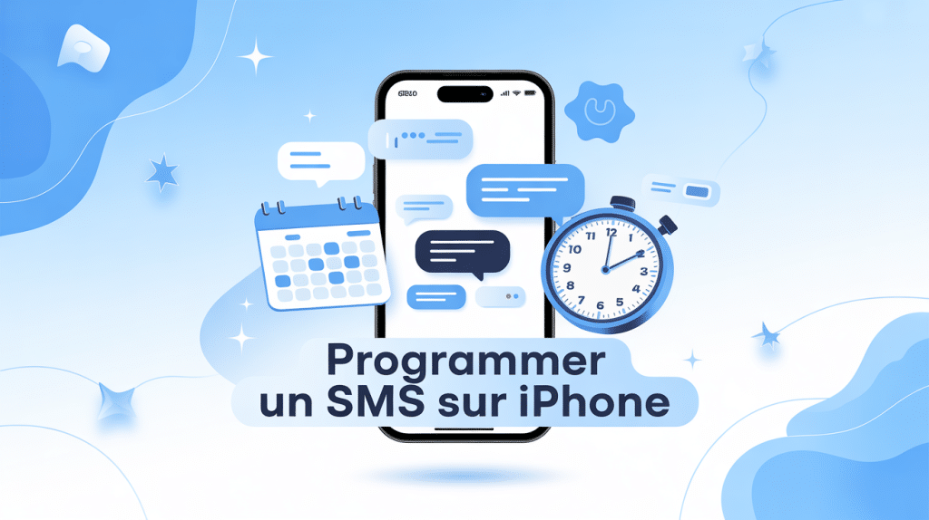 illustration programmer l envoi d un sms iphone iPhone horloge calendrier