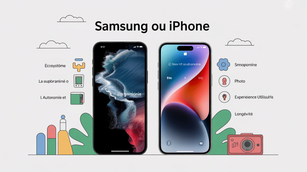 Illustration Samsung ou iPhone écosystèmes et critères