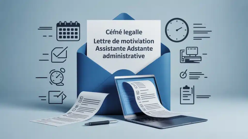 Lettre de motivation assistante administrative, enveloppe et dossier