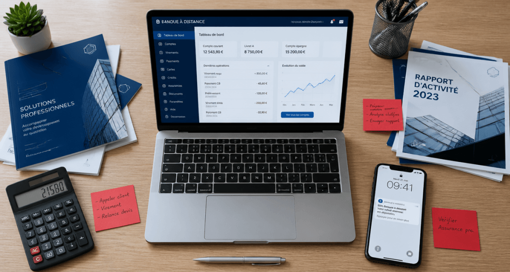 bureau avec ordinateur bts banque a distance