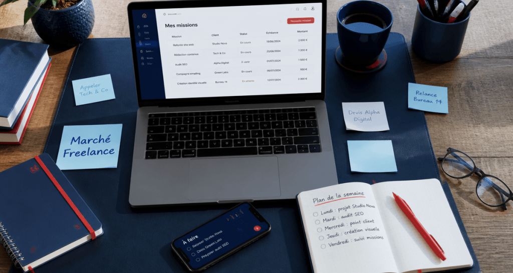 emploi pour independant bureau ordinateur carnet
