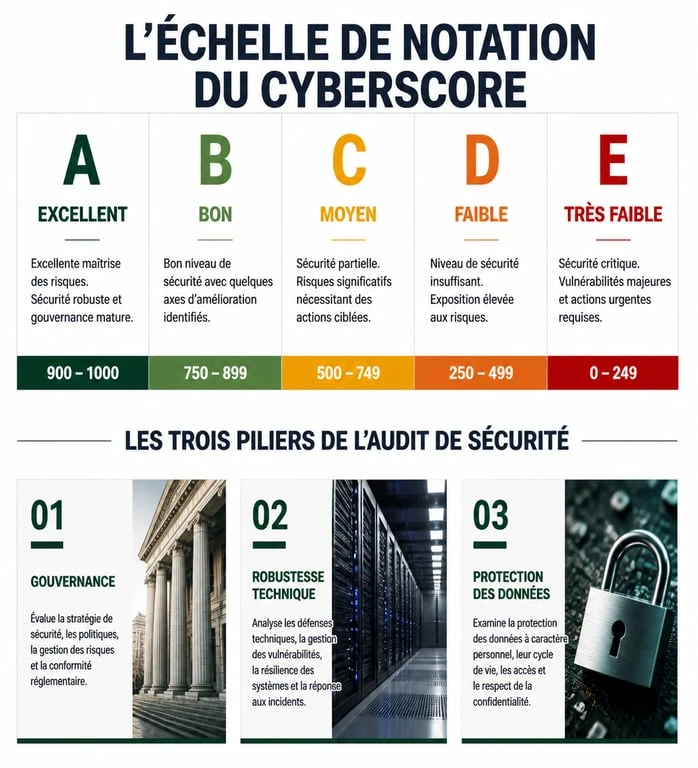 Échelle de notation et critères d'évaluation du Cyberscore