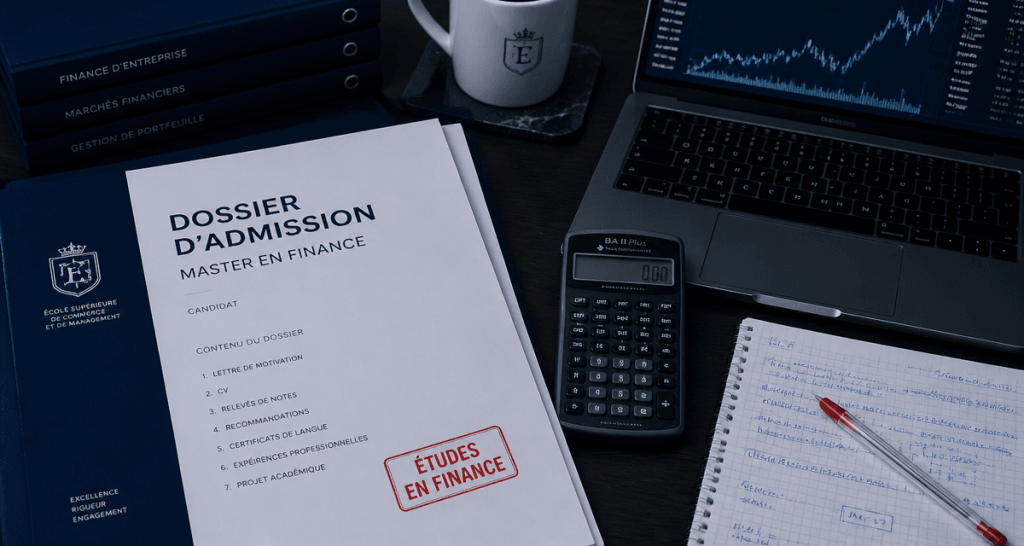etude en finance dossier admission sur bureau