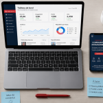 Bureau avec outils de formation community management