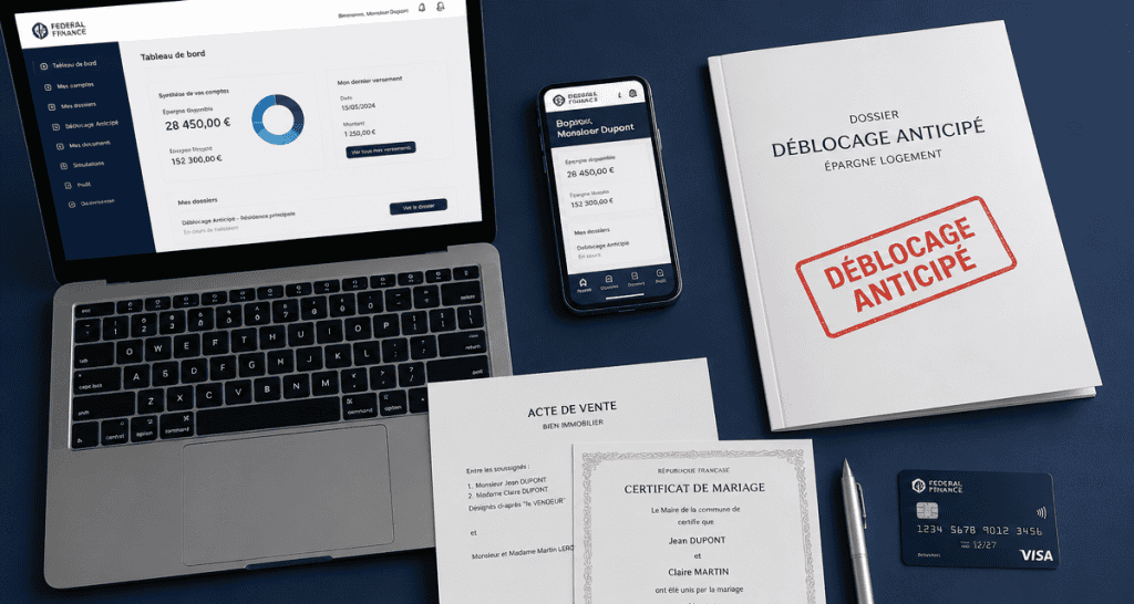 bureau federal finance ordinateur smartphone documents