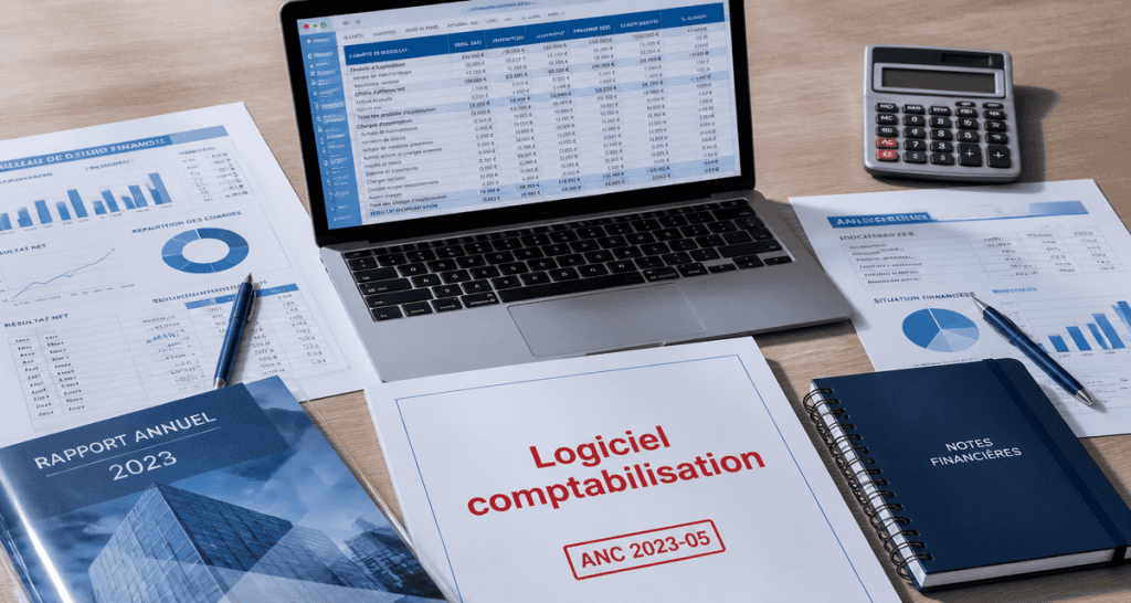 logiciel comptabilisation sur bureau avec Excel et documents financiers