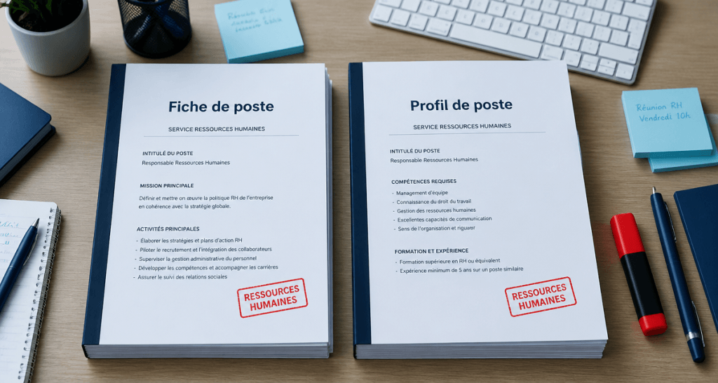 profil de poste et fiche de poste sur bureau